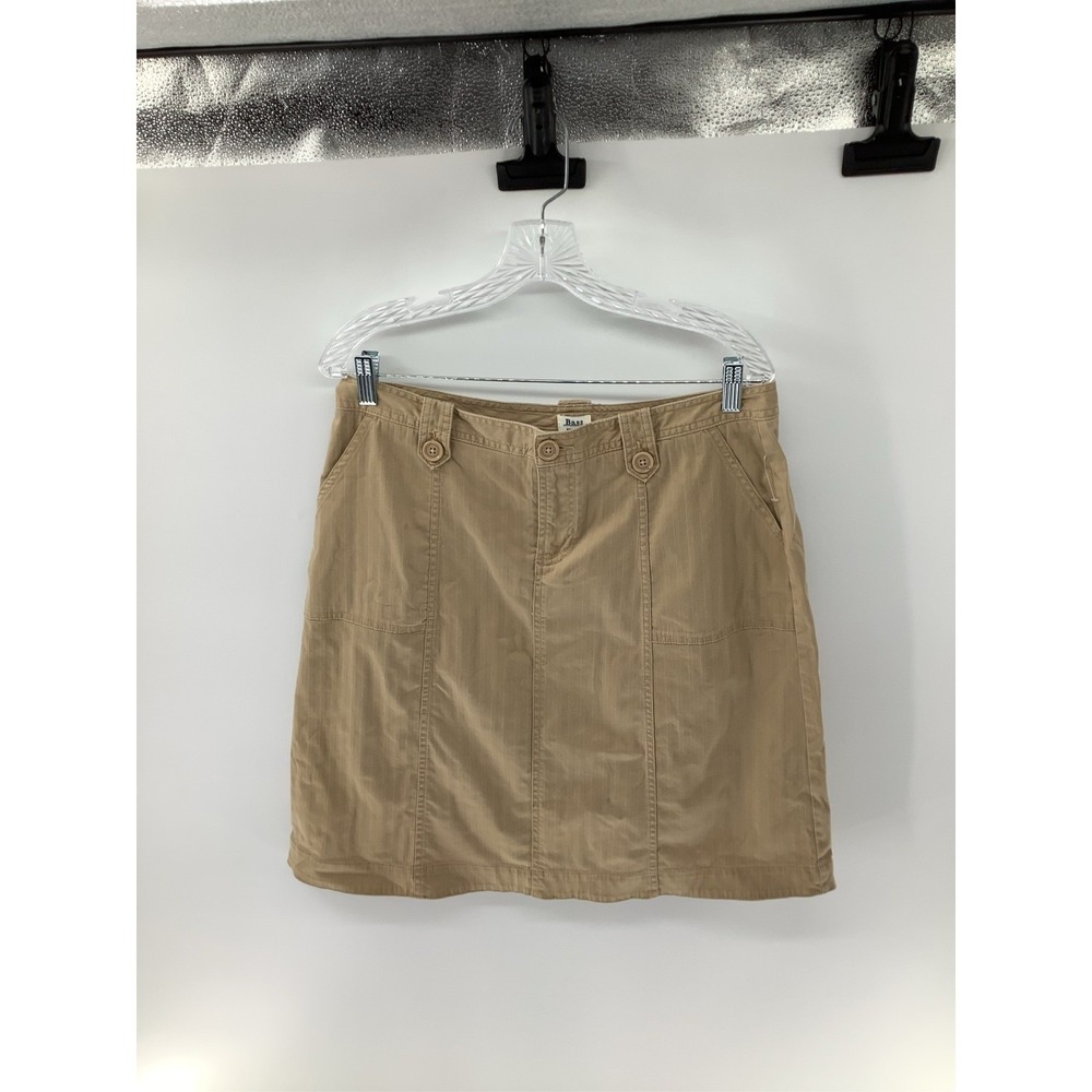 GH Bass Women Khaki Tan Stretch Cotton Utility Skirt Size 10 Ribbed P36543